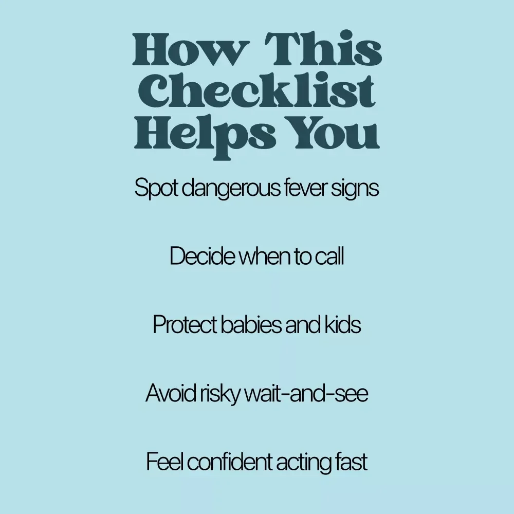 Fever Signals You Shouldn’t Ignore | Printable Medical Checklist | When to Call Doctor for Fever Guide for Adults, Babies & Kids | Instant Digital Download