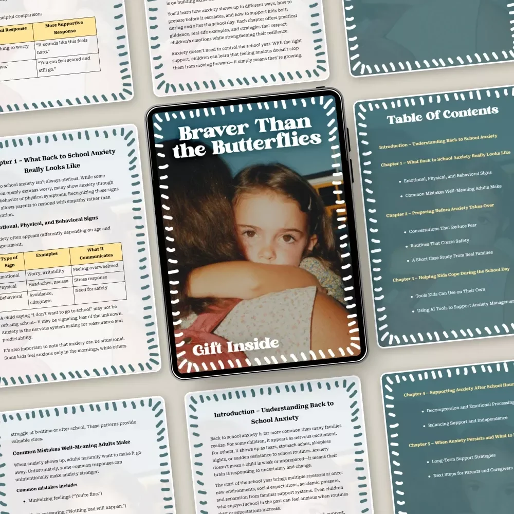 Braver Than the Butterflies – Back to School Anxiety Guide for Kids, Parents & Caregivers | Emotional Support eBook, Practical Coping Tools, School Anxiety Checklist
