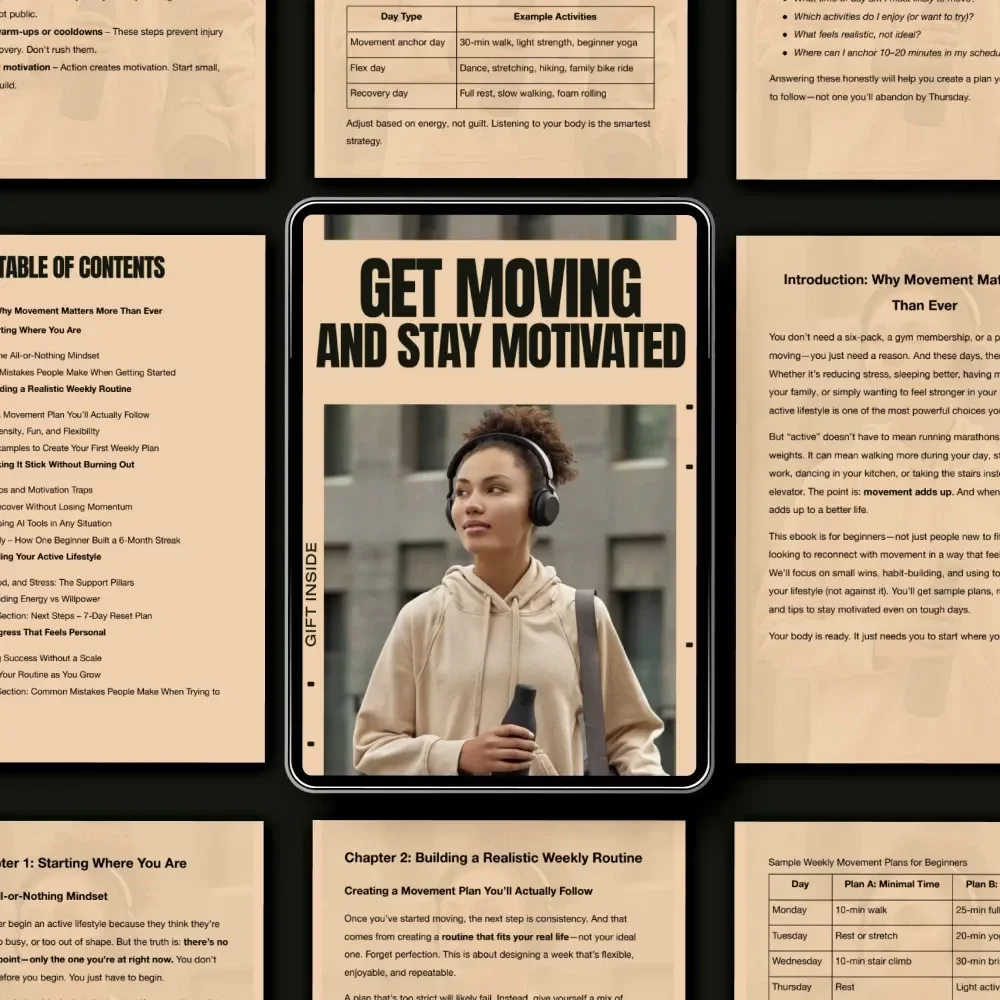 Get Moving and Stay Motivated – A Practical Ebook for Building an Active Lifestyle for Beginners, Simple Routines, Sustainable Habits & Real Motivation