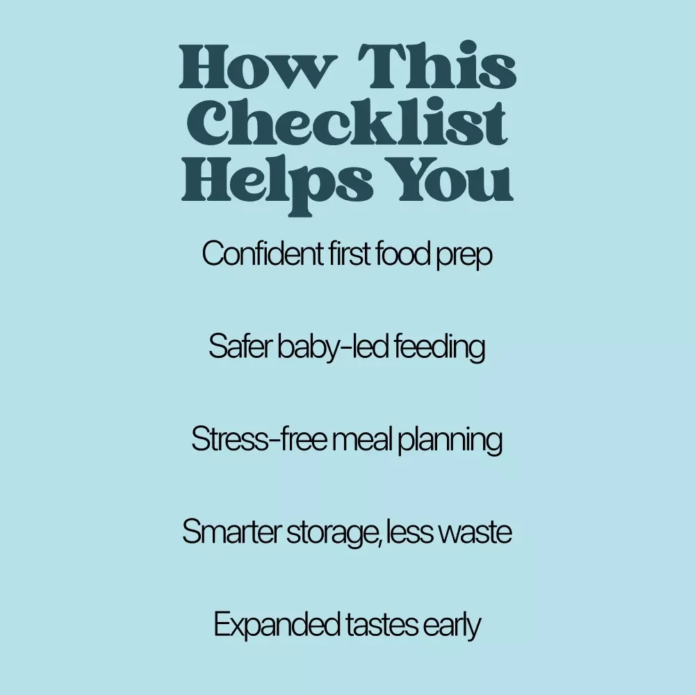 Baby Bites | First Foods Checklist for Infants | First Foods for Babies List | Printable & Digital Download