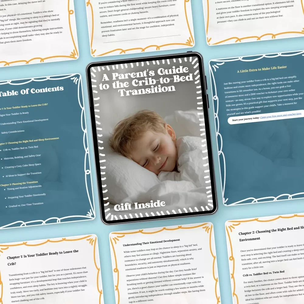 A Parent’s Guide to the Crib-to-Bed Transition | Toddler Sleep Ebook for a Smooth toddler transition from crib to bed | Gentle Parenting Digital Guide