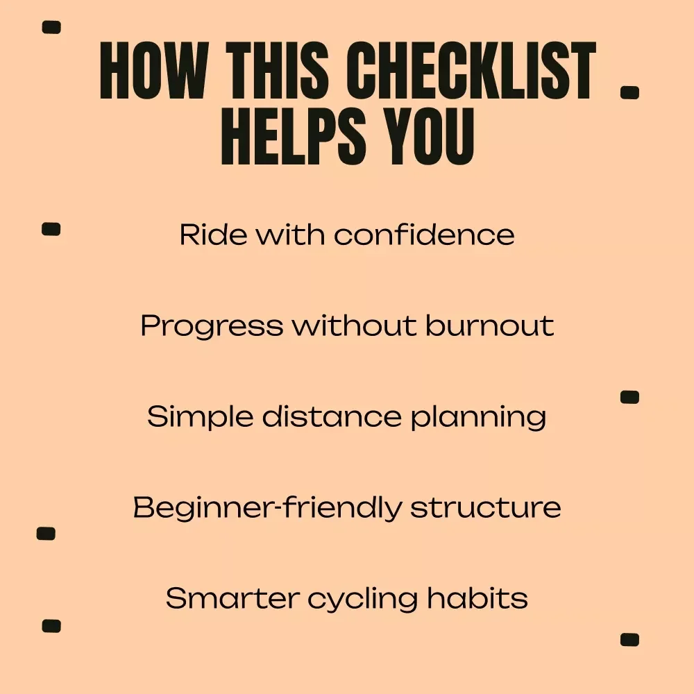 A Beginner’s Cycling Distance Checklist | Cycling Distance for Beginners Digital Download | Easy Ride Planning Checklist