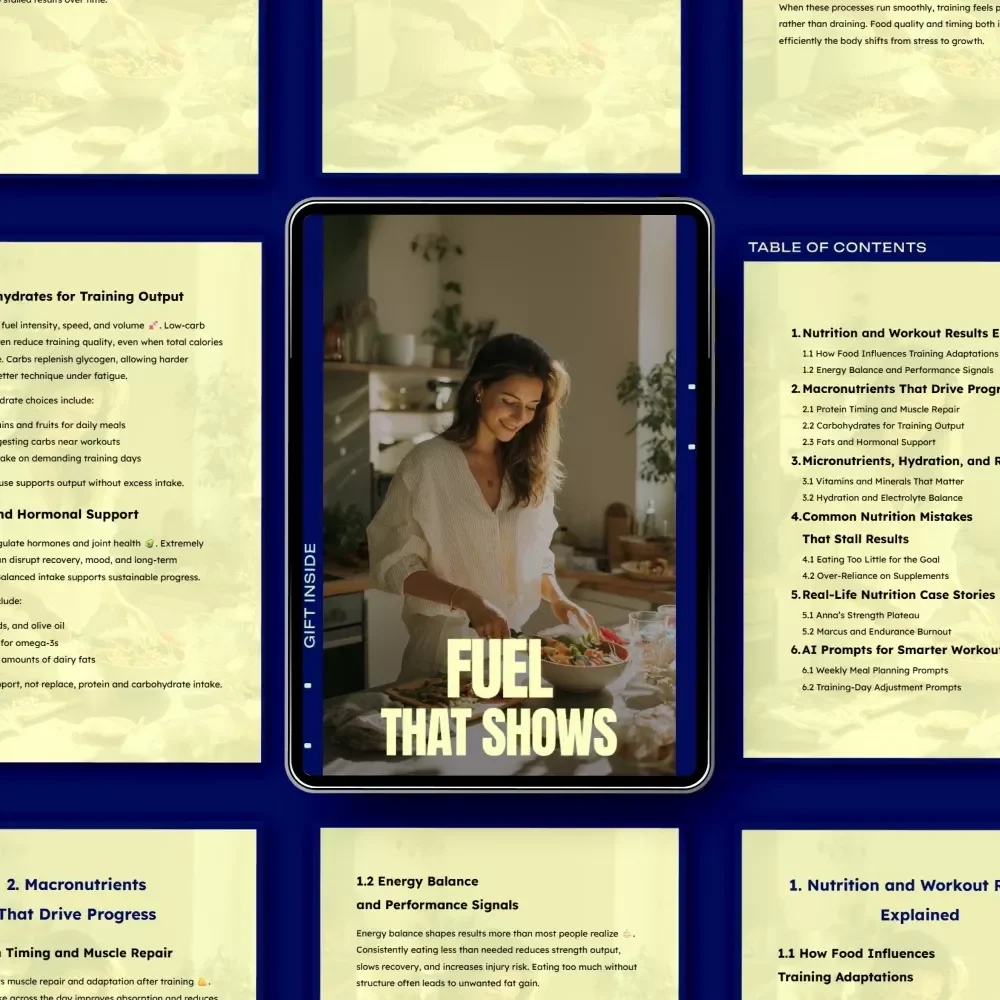 Fuel That Shows | Nutrition & Workout Results Guide, Performance Fueling eBook, Training Nutrition Checklist, Digital Fitness Download