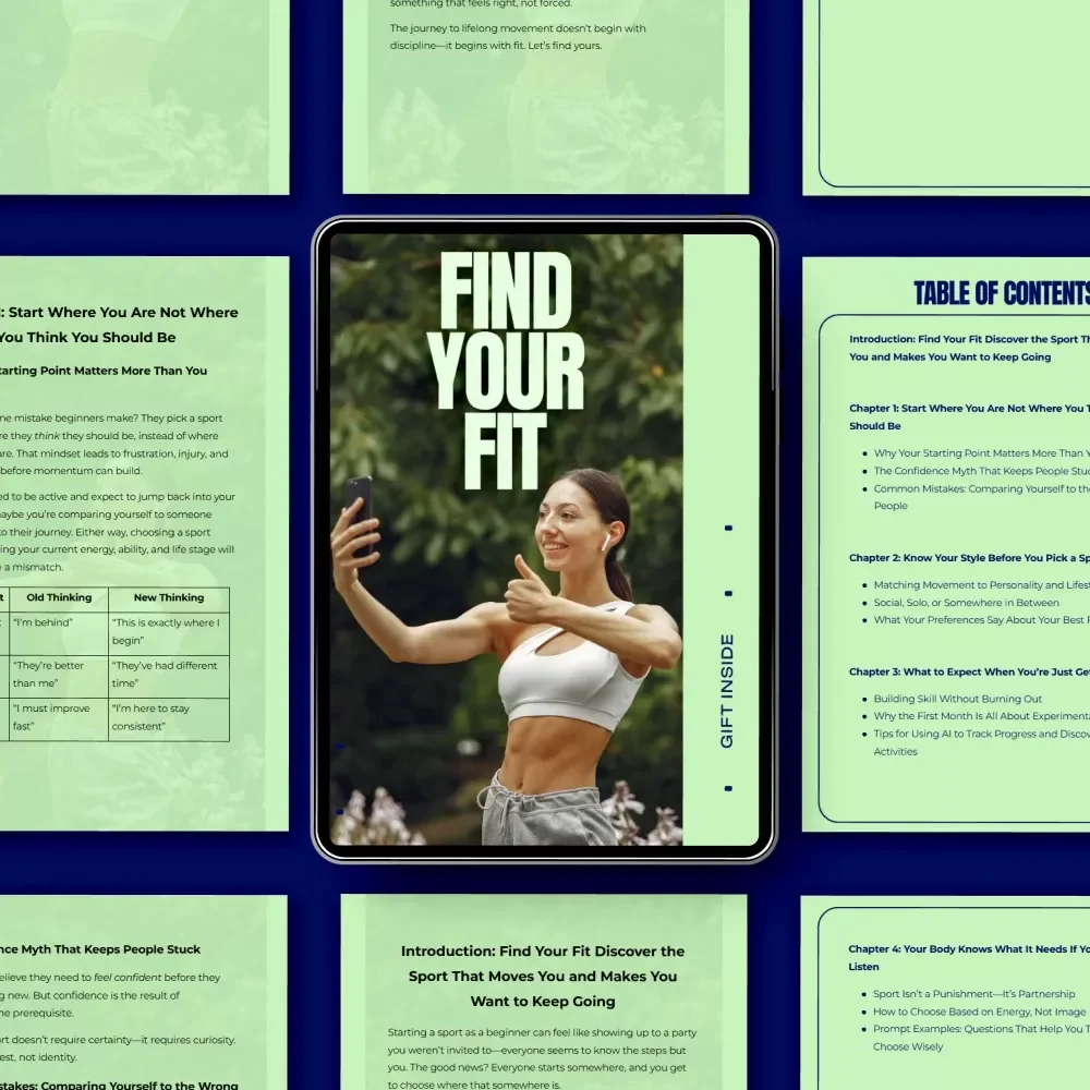 Find Your Fit – Digital Guide to Discover the Sport That Matches Your Lifestyle, Personality, and Energy | Beginner-Friendly eBook & Checklist Download