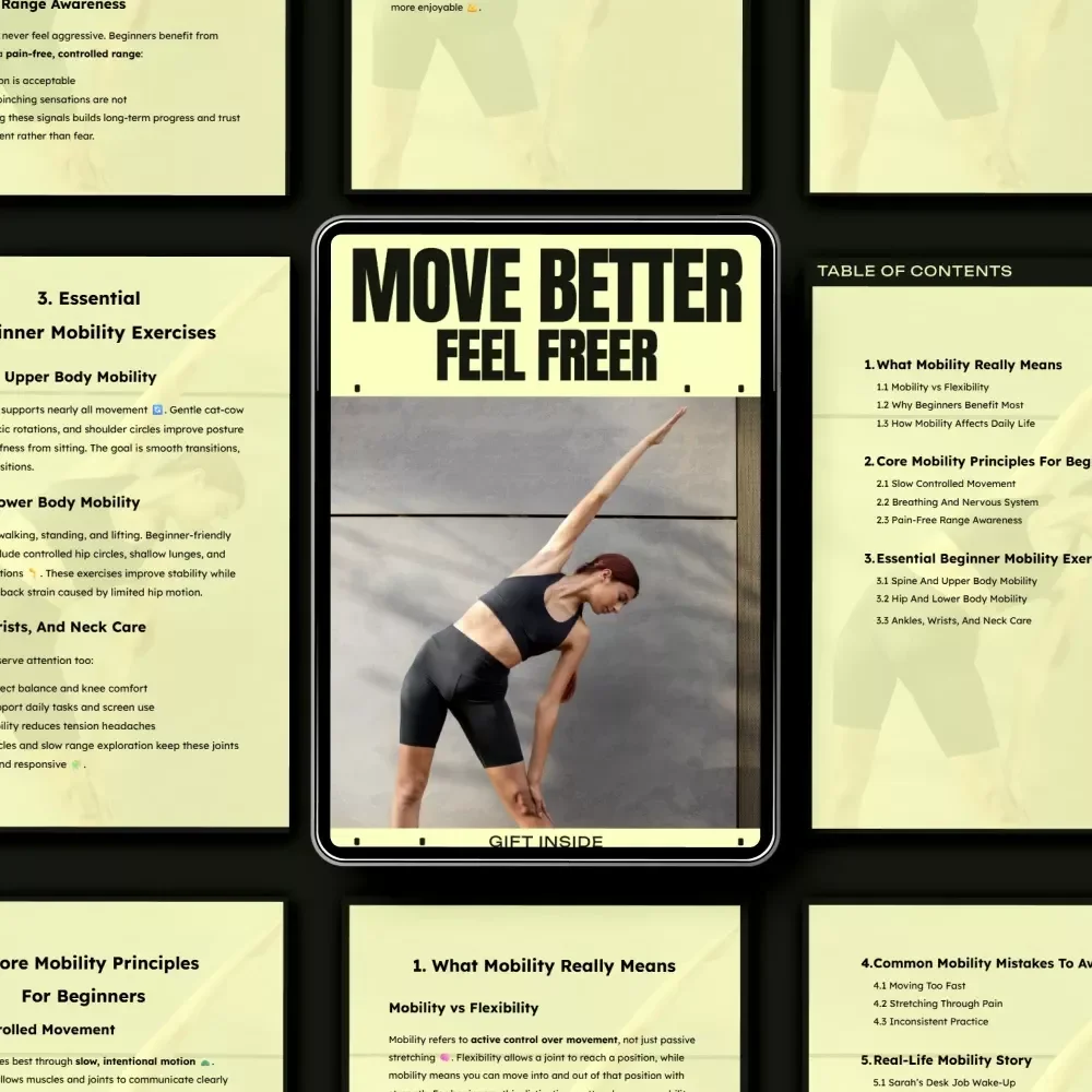 Move Better, Feel Freer – Beginner Mobility Guide eBook, Daily Mobility Exercises, Pain-Free Movement & Flexibility Digital Download