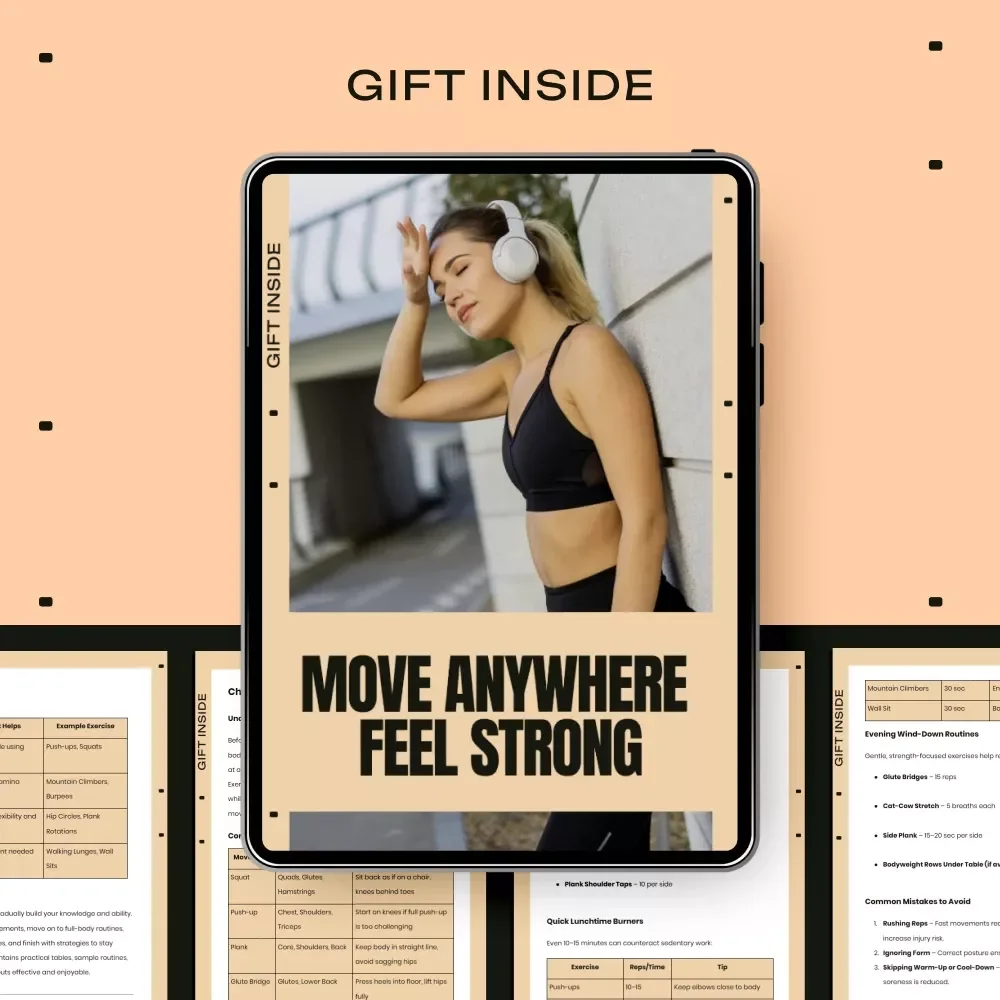 Move Anywhere Feel Strong | No Equipment Workout Guide for Full-Body Strength, Home Fitness & Anywhere Training