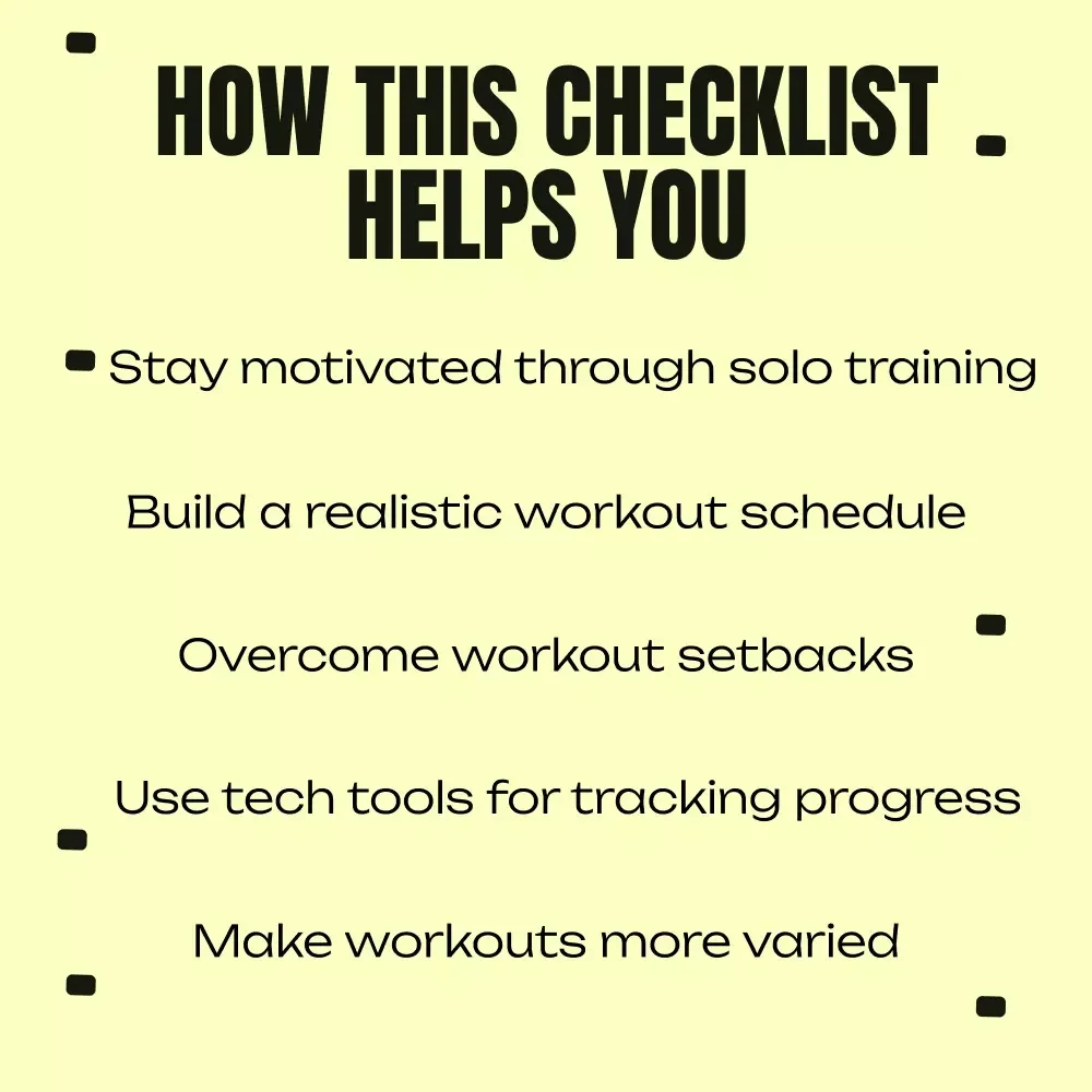 Solo Fitness Motivation Guide – Digital Download, Fitness eBook, Solo Training Checklist
