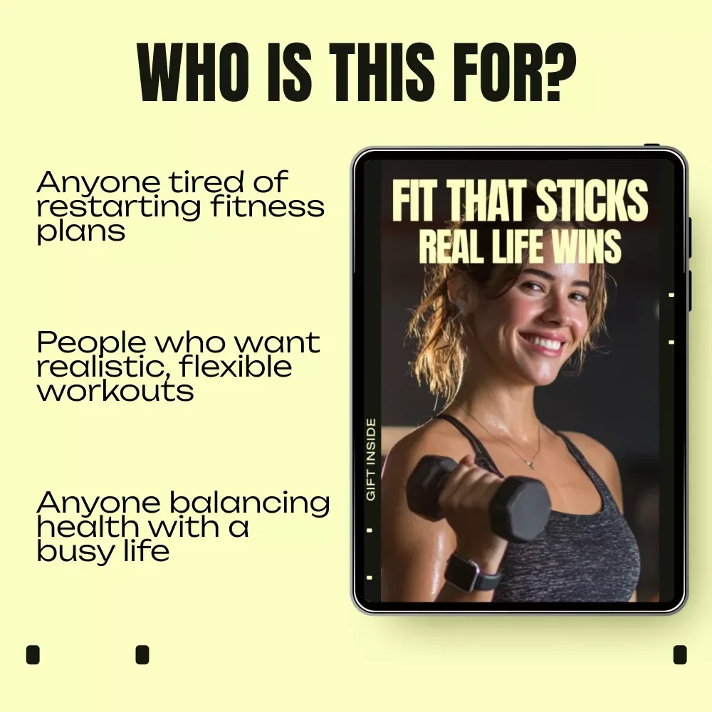Fit That Sticks, Real Life Wins – Realistic Fitness Guide for Busy Life, Consistency, Strength Training, Cardio, Recovery & AI-Supported Workout Planning