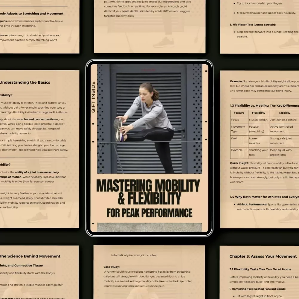 Mastering Mobility & Flexibility for Peak Performance – Athlete & Everyday Movement eBook | Mobility vs Flexibility Guide for Strength, Recovery & Injury Prevention