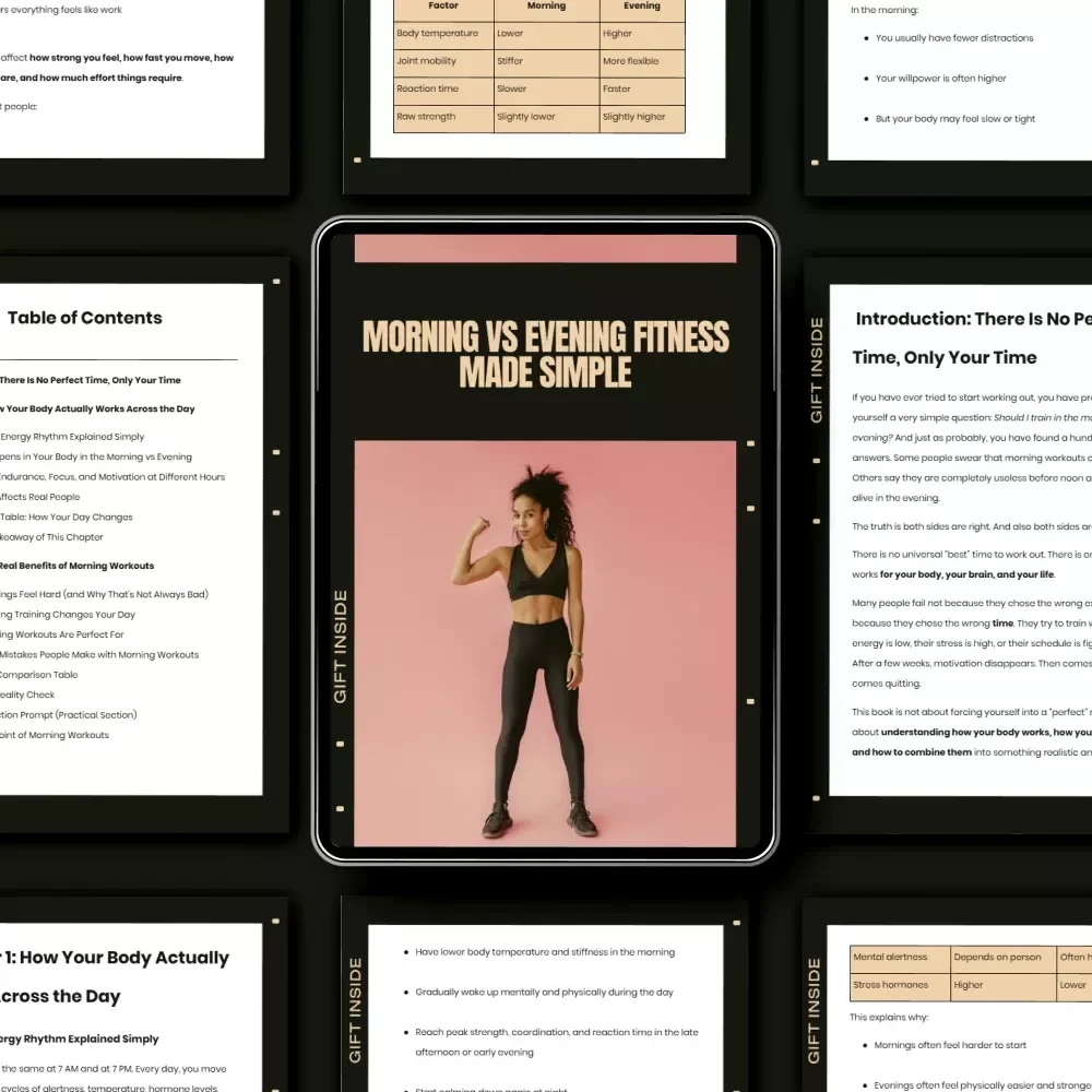 Morning vs Evening Fitness Made Simple | Ebook Guide to Morning vs Evening Workouts, Find Your Best Workout Time, Build a Routine That Sticks