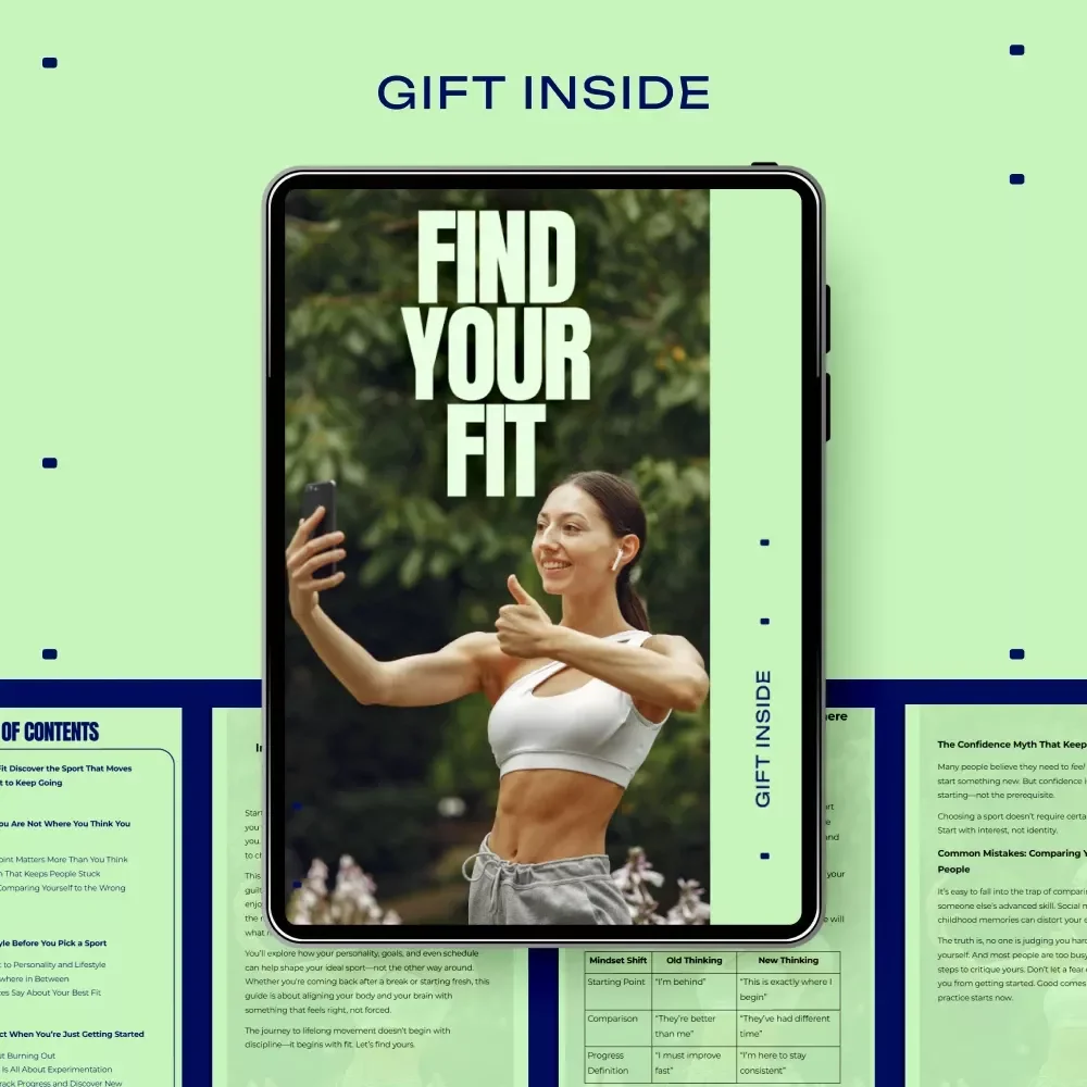 Find Your Fit – Digital Guide to Discover the Sport That Matches Your Lifestyle, Personality, and Energy | Beginner-Friendly eBook & Checklist Download