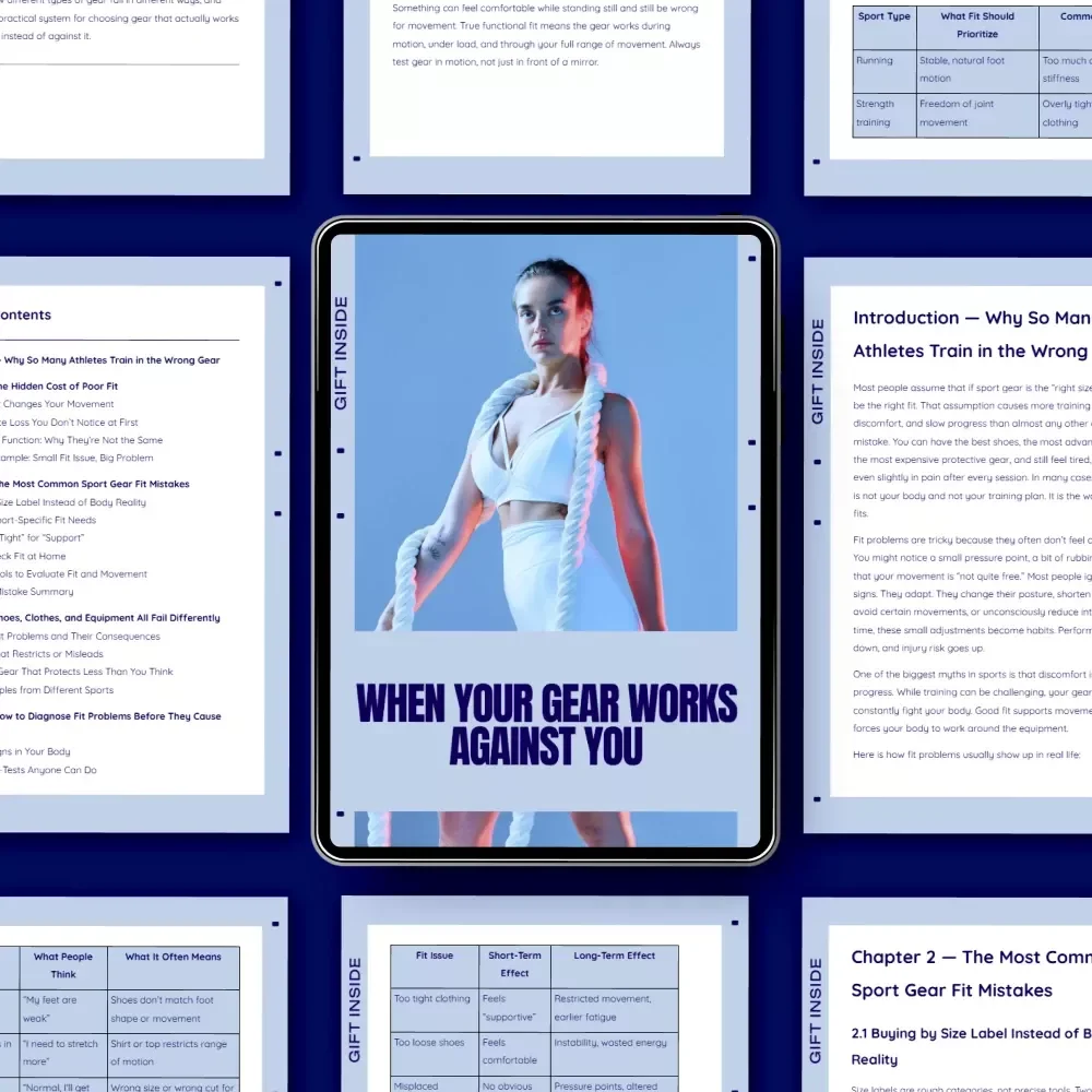 When Your Gear Works Against You – eBook on Sport Gear Fit Problems, Athlete Equipment Fit Guide, Performance & Injury Prevention Checklist