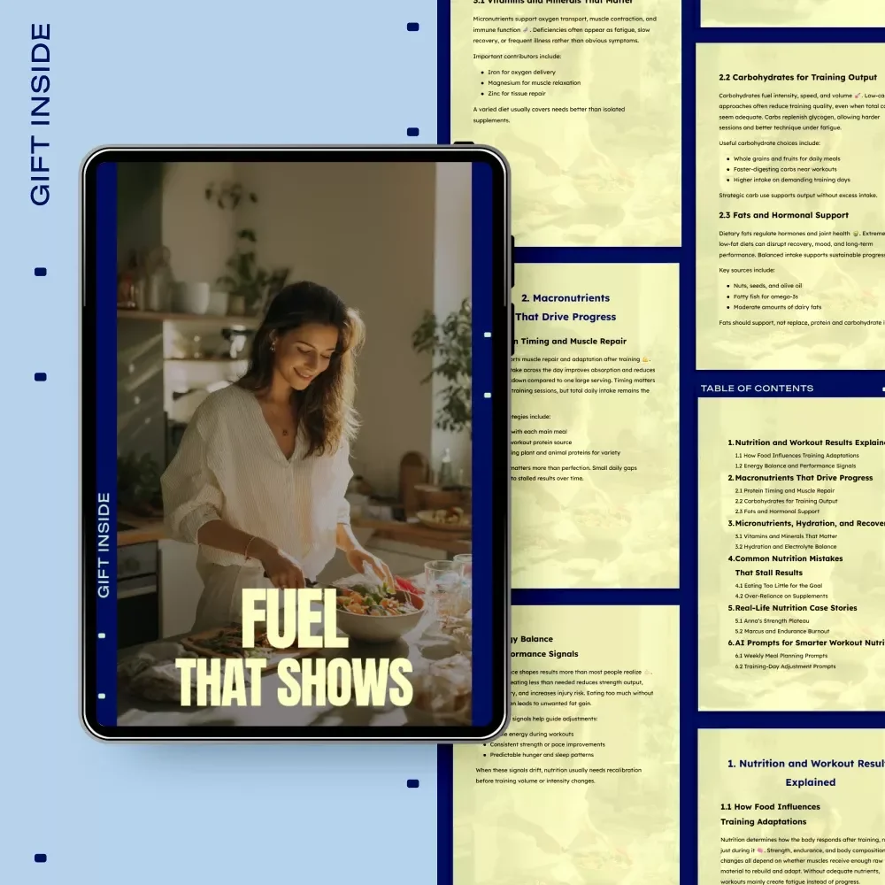 Fuel That Shows | Nutrition & Workout Results Guide, Performance Fueling eBook, Training Nutrition Checklist, Digital Fitness Download