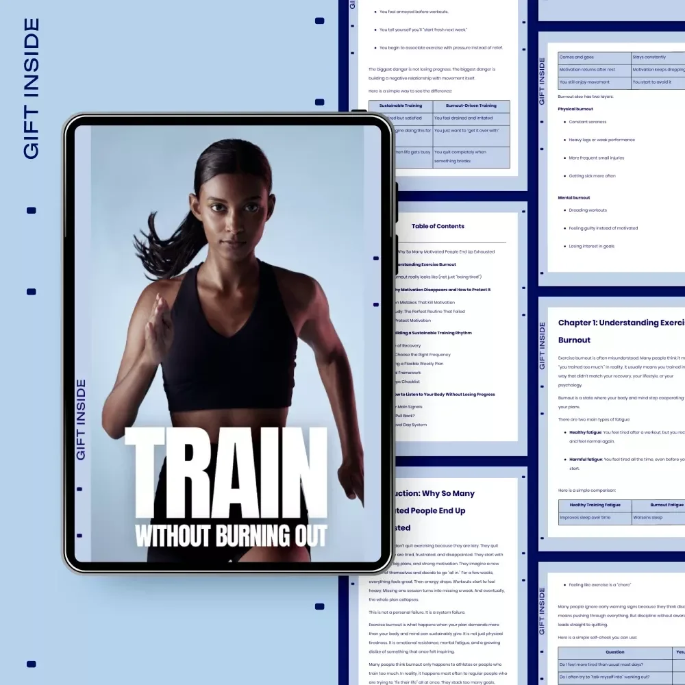 Train Without Burning Out | Ebook Guide on how to avoid exercise burnout | Sustainable Fitness, Recovery & Motivation Blueprint