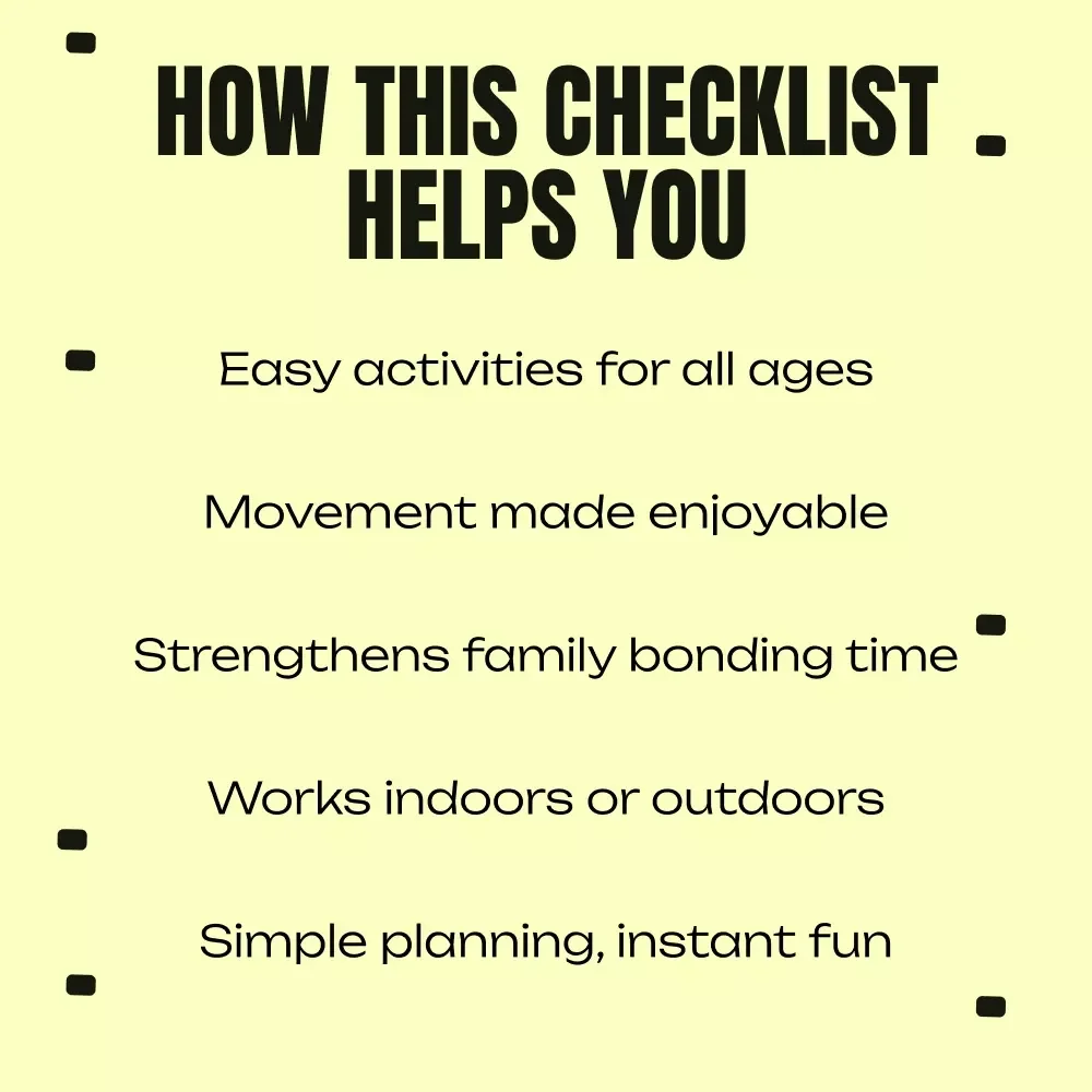 Family Fun Sports: Active Adventures for All Ages! | Printable Checklist for Family Friendly Sports Ideas & Active Play