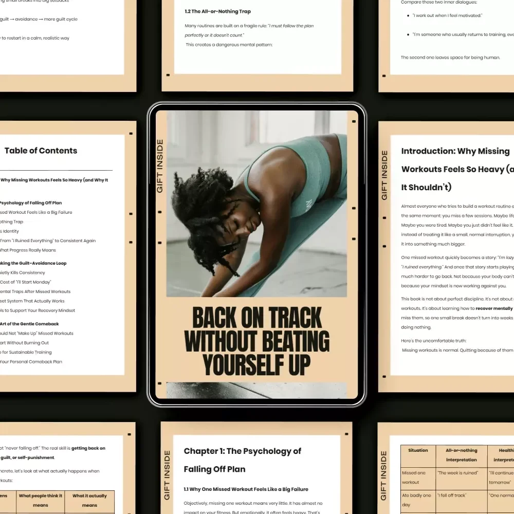 Back on Track Without Beating Yourself Up – Gentle Fitness Reset eBook for Missed Workouts, Recovery Mindset & Calm Consistency