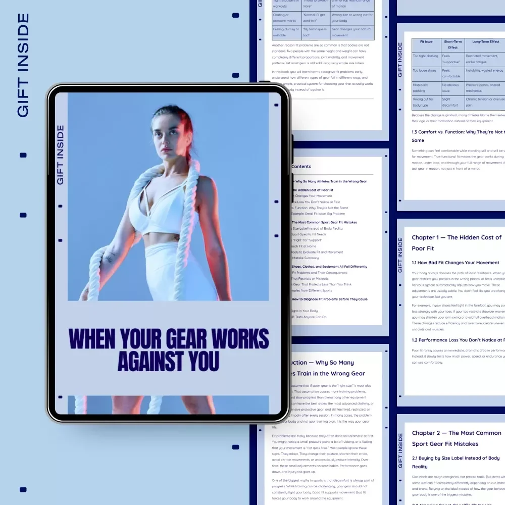 When Your Gear Works Against You – eBook on Sport Gear Fit Problems, Athlete Equipment Fit Guide, Performance & Injury Prevention Checklist