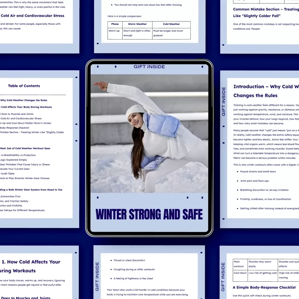 Winter Strong and Safe | Cold Weather Workout Gear Safety eBook | Smart Layering, Injury Prevention & Winter Training Guide