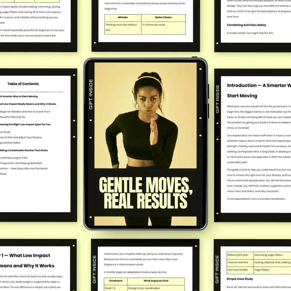 Gentle Moves, Real Results – Beginner-Friendly Guide to Low Impact Sports for Beginners, Sustainable Fitness Routines, and Smart Training Plans