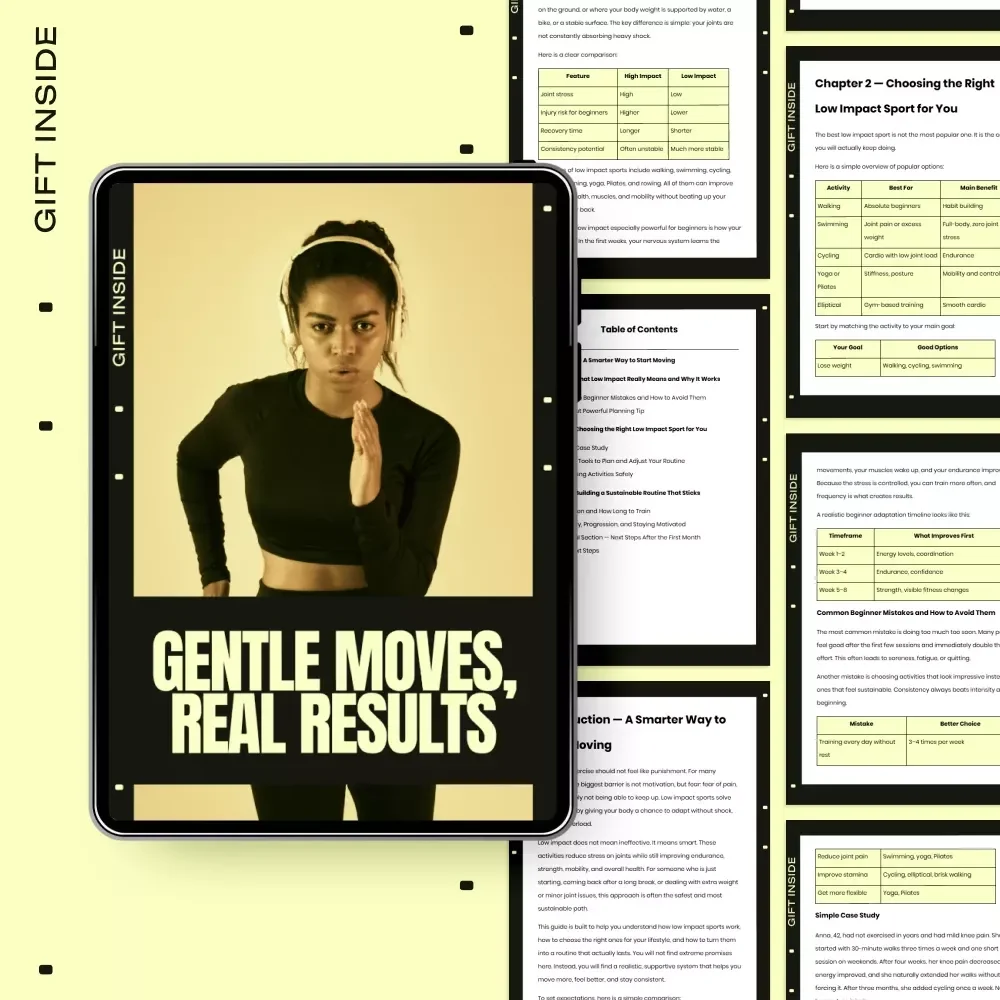 Gentle Moves, Real Results – Beginner-Friendly Guide to Low Impact Sports for Beginners, Sustainable Fitness Routines, and Smart Training Plans