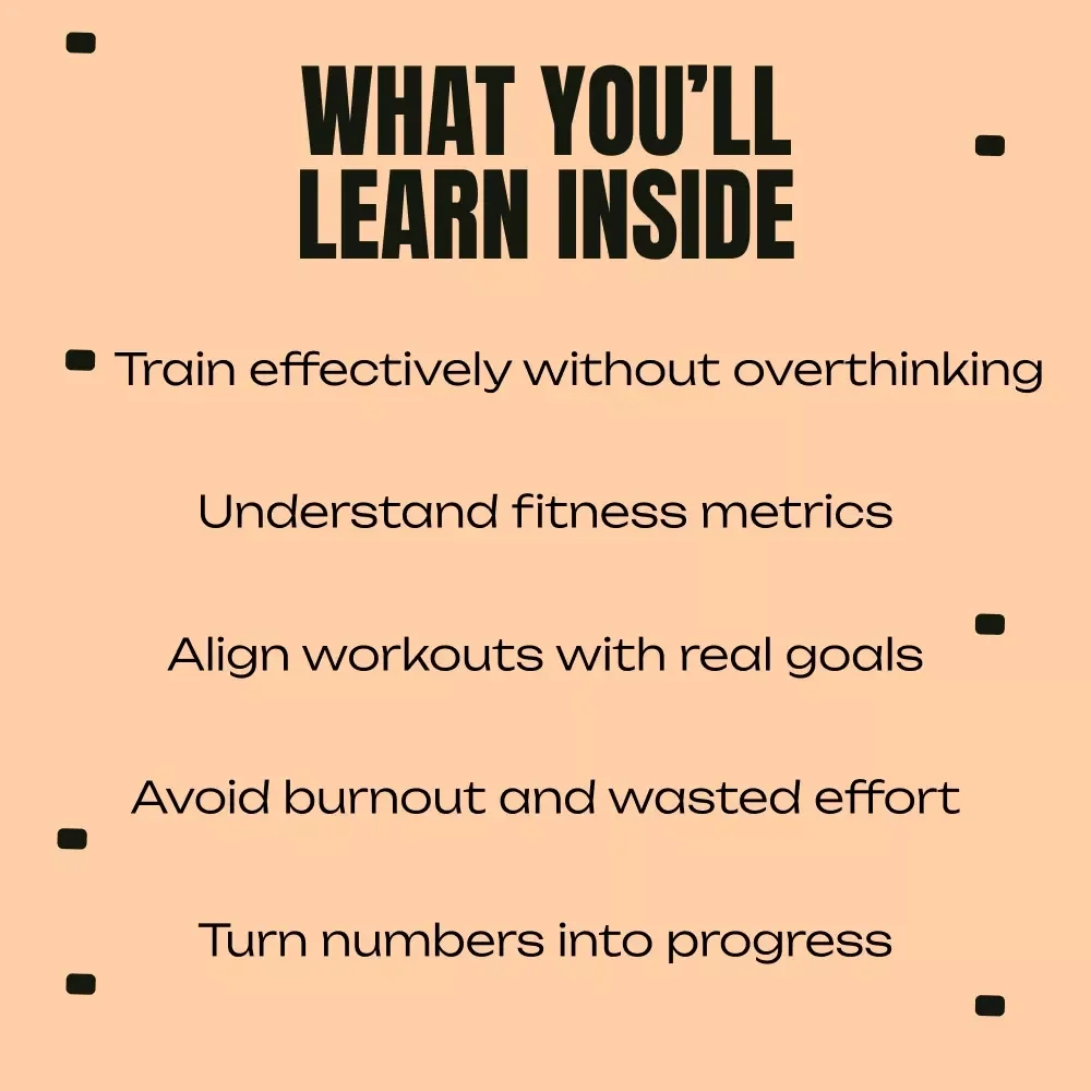 Train Smarter Not Harder – Fitness Metrics Guide & AI Training eBook | Heart Rate Zones, VO2 Max, HRV Tracker Checklist