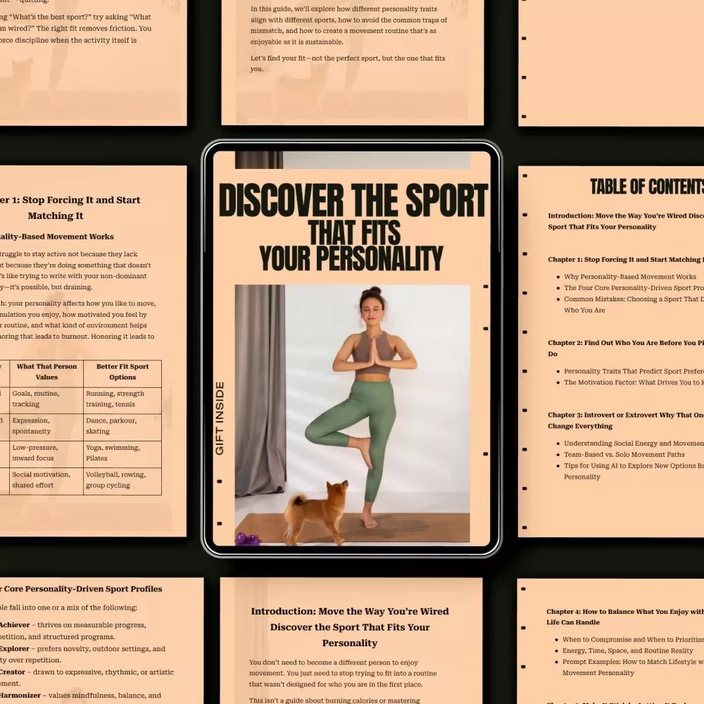 Discover the Sport That Fits Your Personality | Personality-Based Fitness Guide, Sport Matching eBook, Find Your Ideal Workout Style, Digital Download