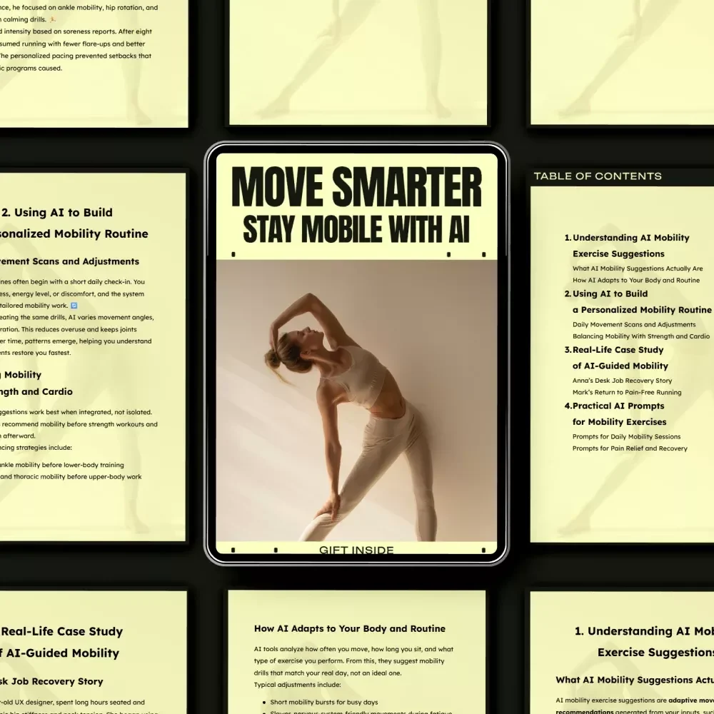 Move Smarter, Stay Mobile With AI | AI Mobility Guide, Personalized Mobility Routine eBook, Digital Download for Flexibility, Pain Relief & Daily Movement