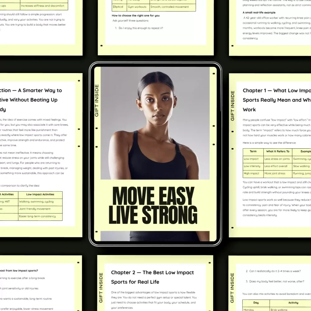 Move Easy Live Strong – A Practical Guide to Low Impact Sports for Adults Who Want to Stay Active, Build Strength, and Protect Their Body