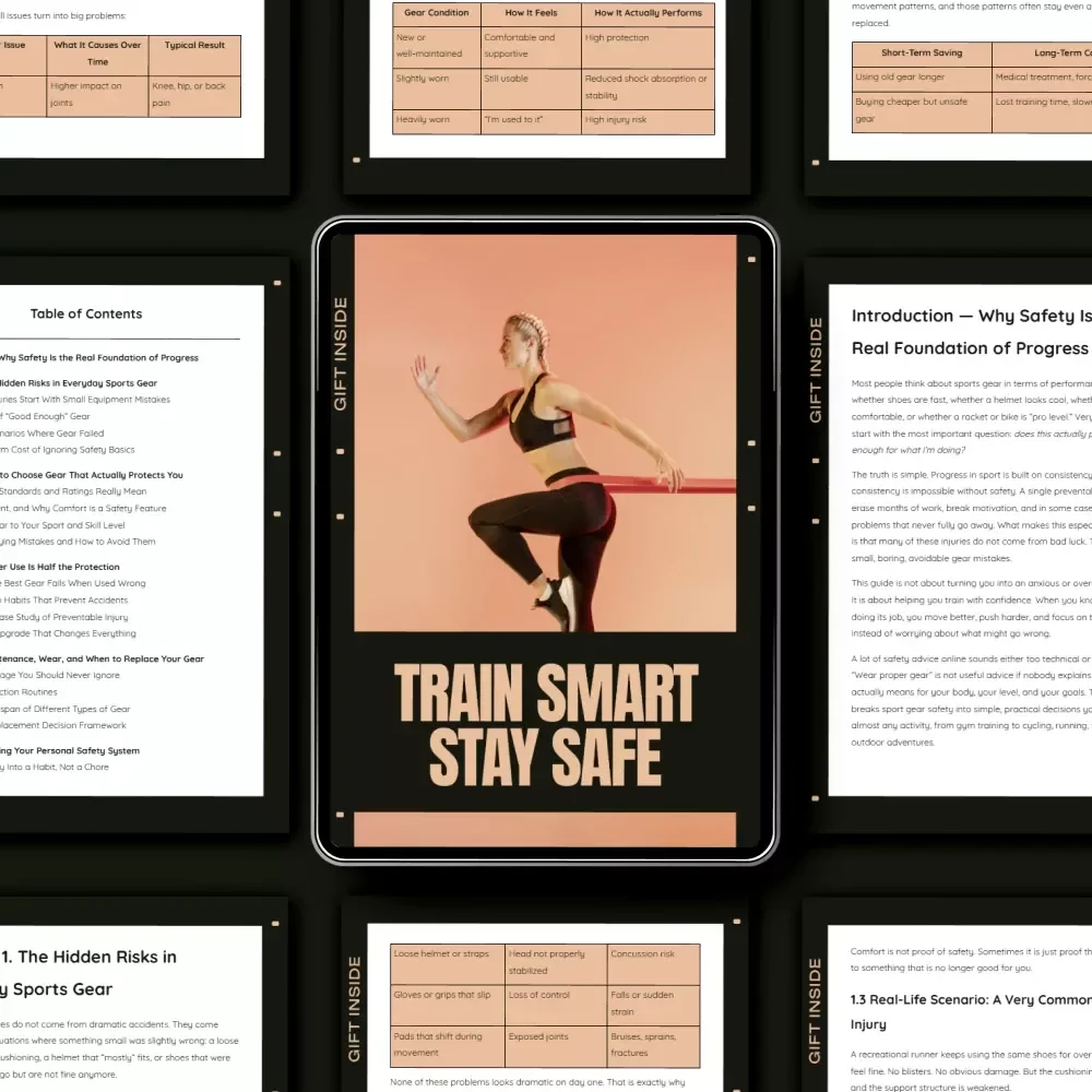 Train Smart Stay Safe – Practical Ebook Guide to Sport Gear Safety Basics for Smarter Training & Injury Prevention