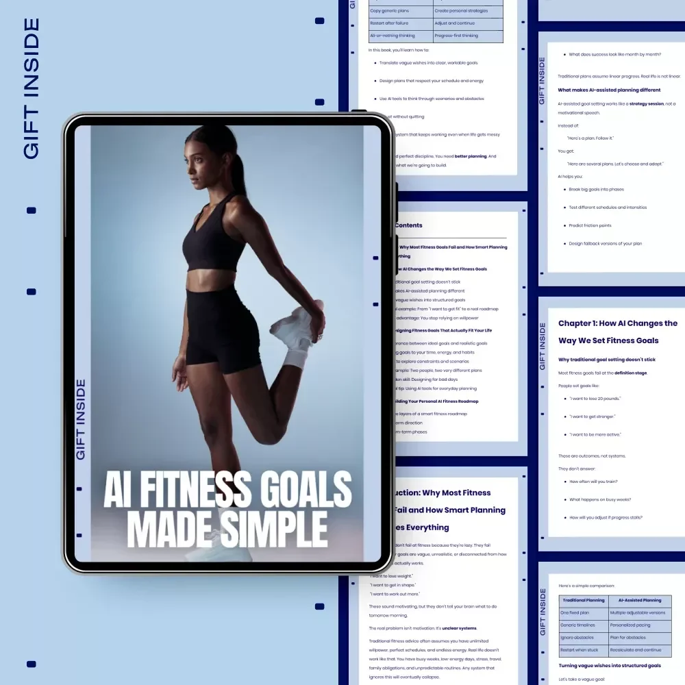 AI Fitness Goals Made Simple: Smart Guide to ai fitness goal setting, Build Consistent Workouts, Create a Personalized Fitness System That Actually Fits Your Life