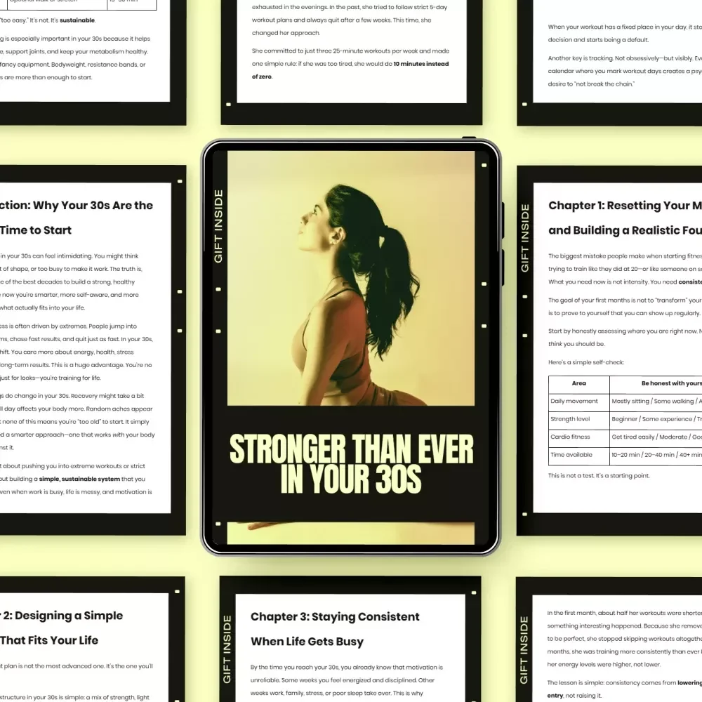 Stronger Than Ever in Your 30s – A Practical Guide on How to Start Fitness in Your 30s, Build Consistency & Create a Routine That Fits Real Life