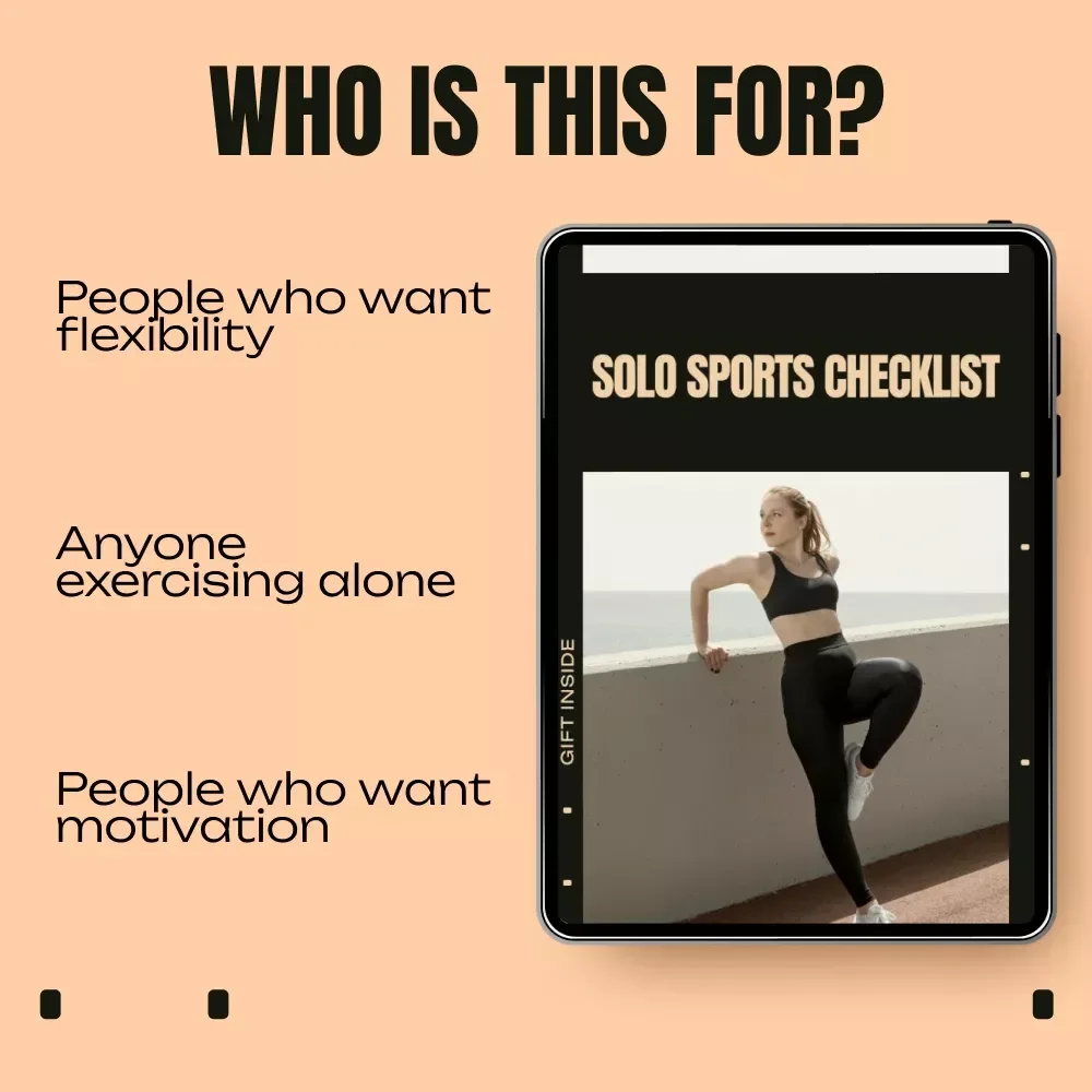 Solo Sports Checklist – Digital Download Checklist for Sports You Can Do Alone, At-Home & Outdoor Fitness Guide