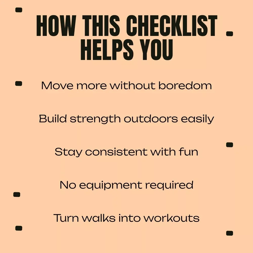 Outdoor Fitness That Feels Like Play | Easy Checklist for Fun fitness activities outdoors | Digital Download