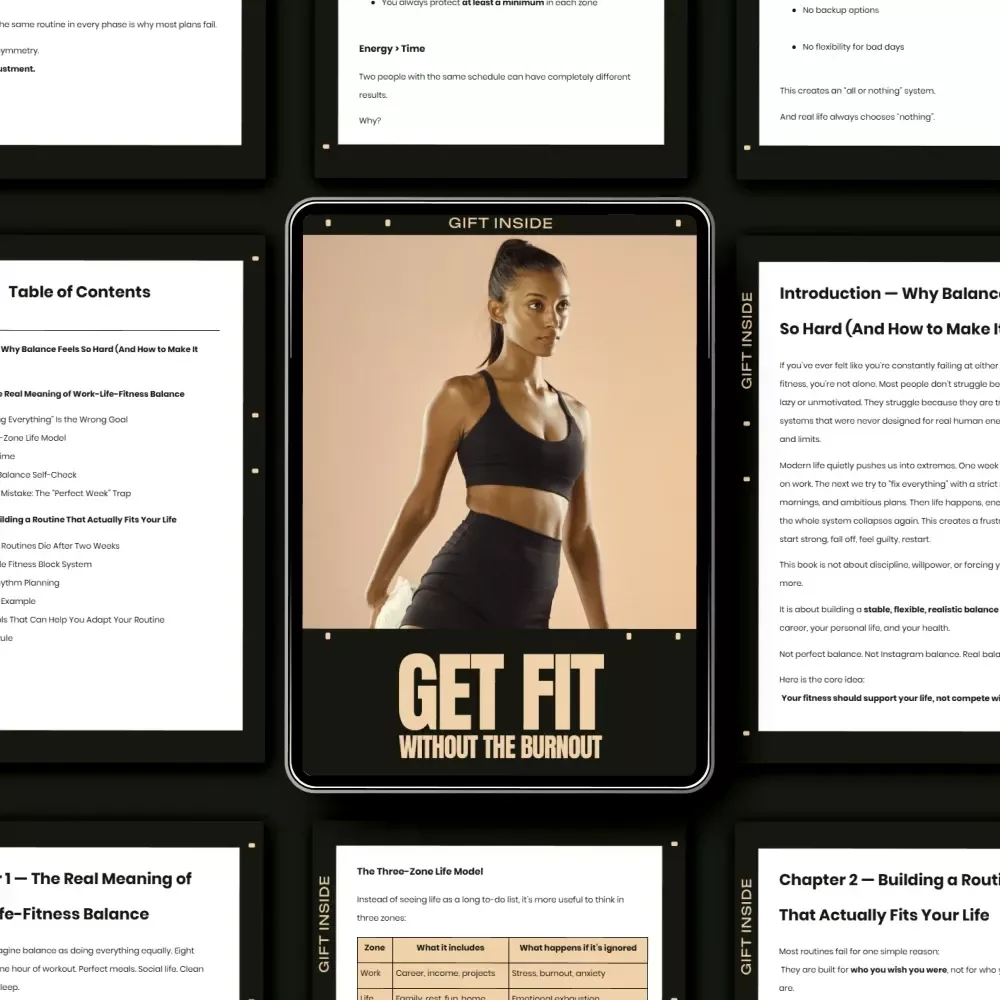 Get Fit Without the Burnout | Work Life Fitness Balance eBook for Busy Professionals, Sustainable Fitness Guide & Real-Life Routine System