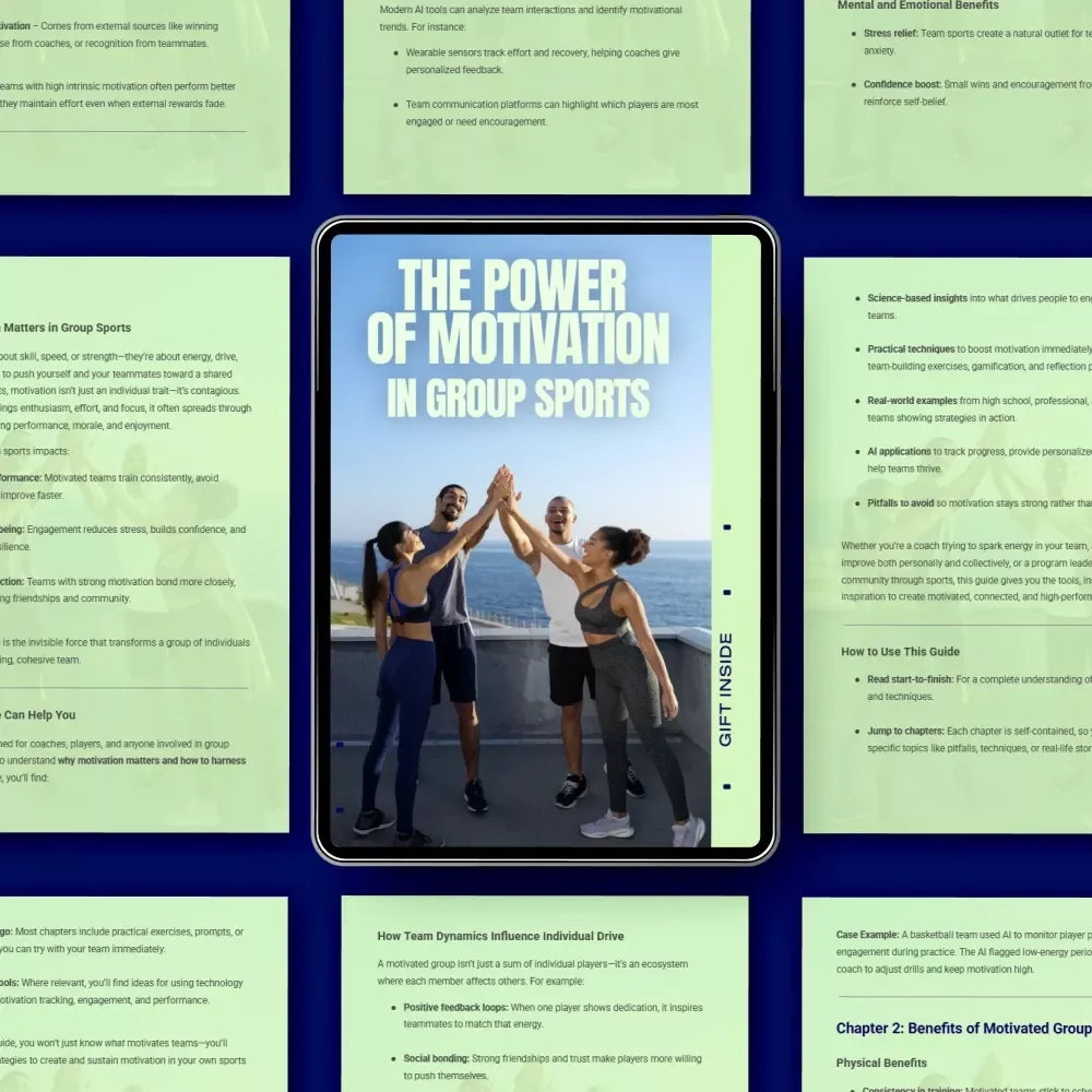 The Power of Motivation in Group Sports | Team Motivation eBook for Coaches & Athletes | group sports motivation benefits Guide