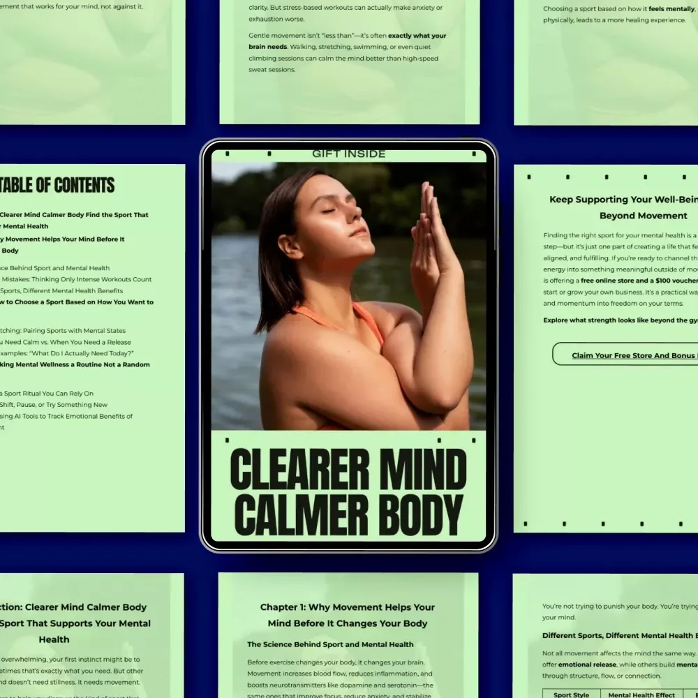 Clearer Mind Calmer Body Guide: How to Choose a Sport for Mental Health | Digital Download eBook