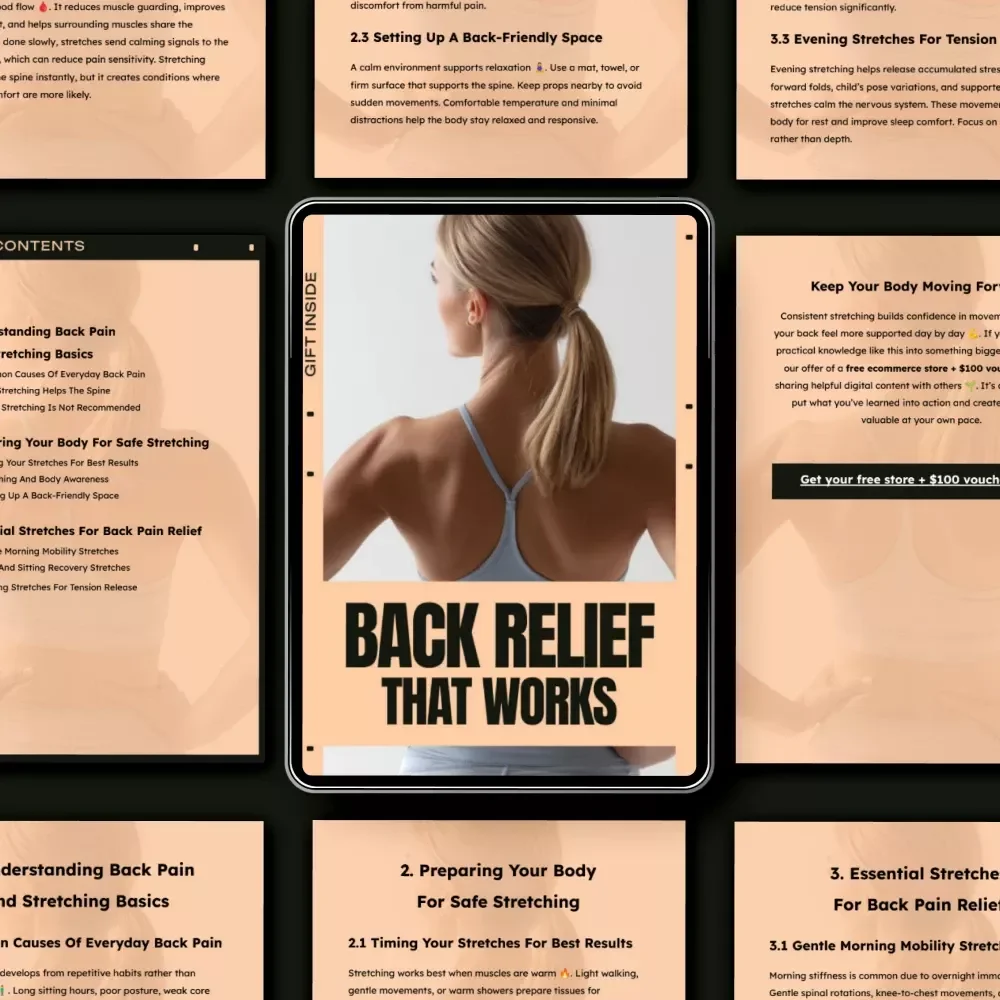 Back Relief That Works: The Ultimate eBook Guide on How to Stretch for Back Pain – Gentle Stretches, Recovery Routines & Personalized AI Prompts
