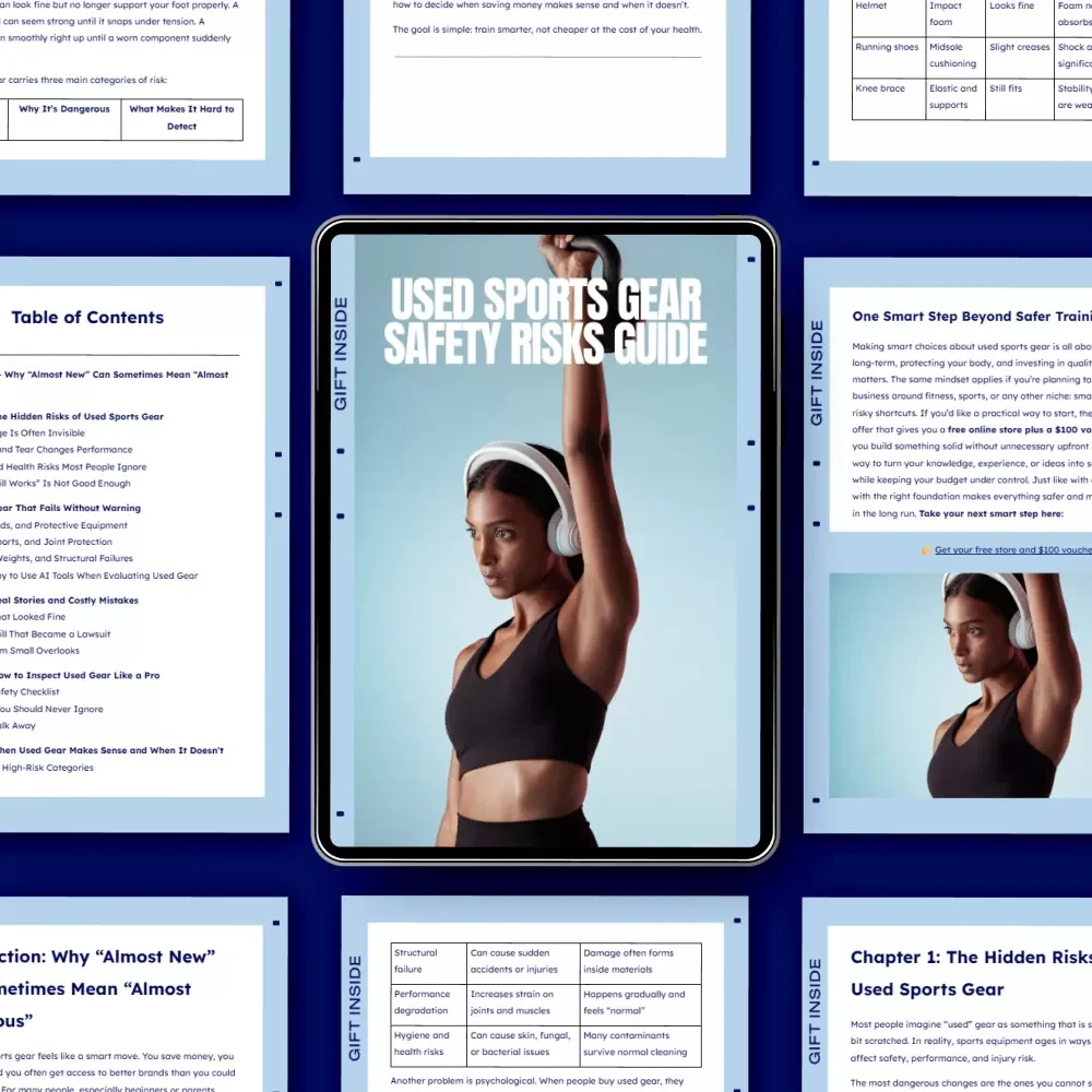 Used Sports Gear Safety Risks Guide | Smart Buyer’s eBook on Used Sport Gear Safety Risks, Inspection Checklists & Injury Prevention