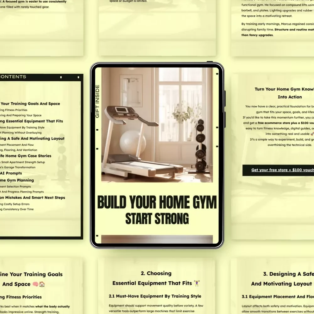 Build Your Home Gym, Start Strong | How to Build a Home Gym eBook for Beginners, Small Spaces & Smart Equipment Planning