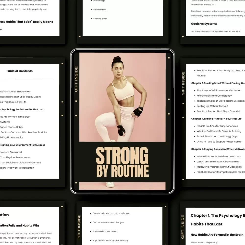 Strong by Routine – Practical eBook for Building Fitness Habits That Stick, Sustainable Workout Systems, Real-Life Routines