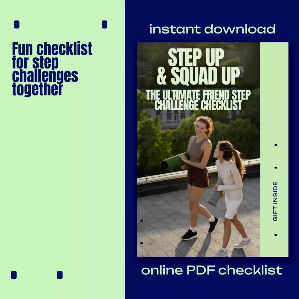 The Ultimate Friend Step Challenge Checklist | Fun Fitness Walking Game | Step Challenges with Friends Printable