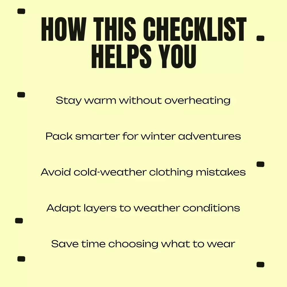 Layer Smart, Play Hard | Winter Sports Layering Checklist | How to Layer Clothes for Winter Sports | Digital Download