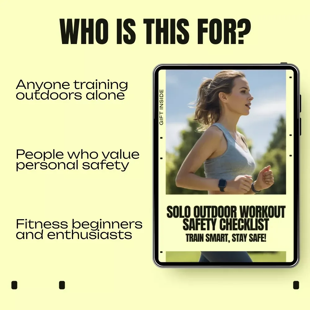 Solo Outdoor Workout Safety Checklist | Solo Outdoor Workout Safety Guide for Confident Training | Digital Download Checklist