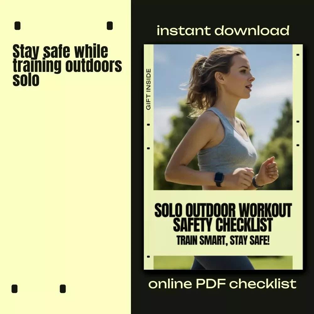 Solo Outdoor Workout Safety Checklist | Solo Outdoor Workout Safety Guide for Confident Training | Digital Download Checklist