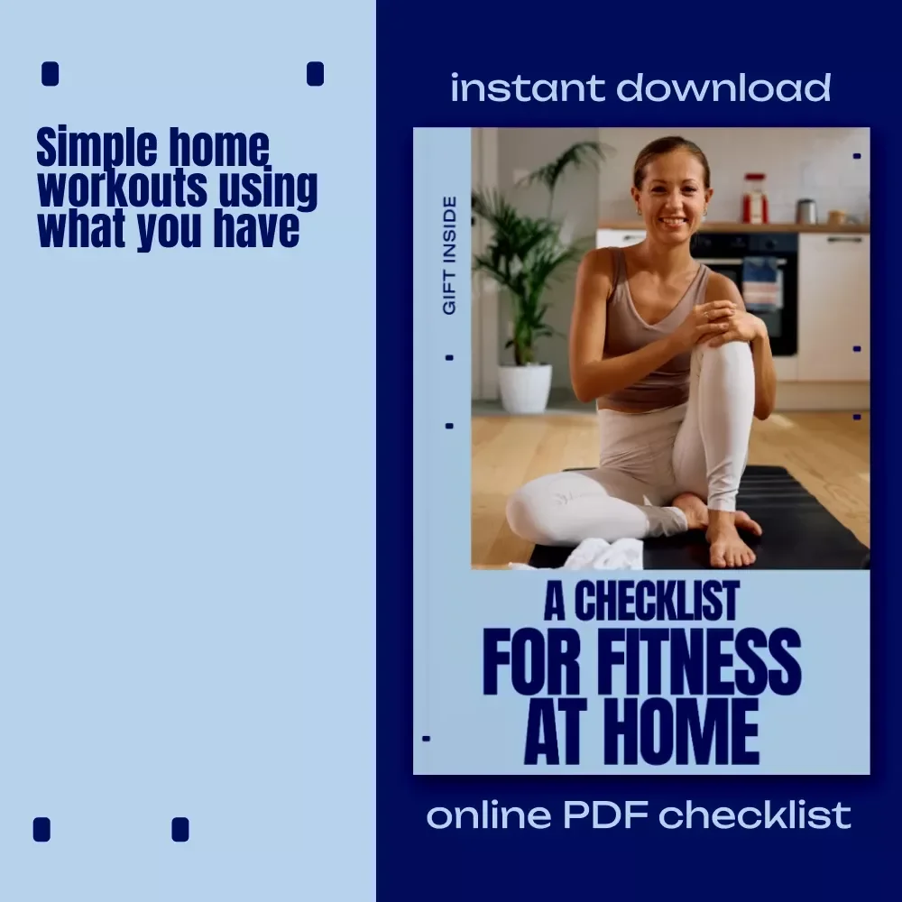 A Checklist for Fitness at Home – Simple Checklist for Fitness Activities at Home, No-Equipment Workouts, Daily Movement Planner, Digital Download