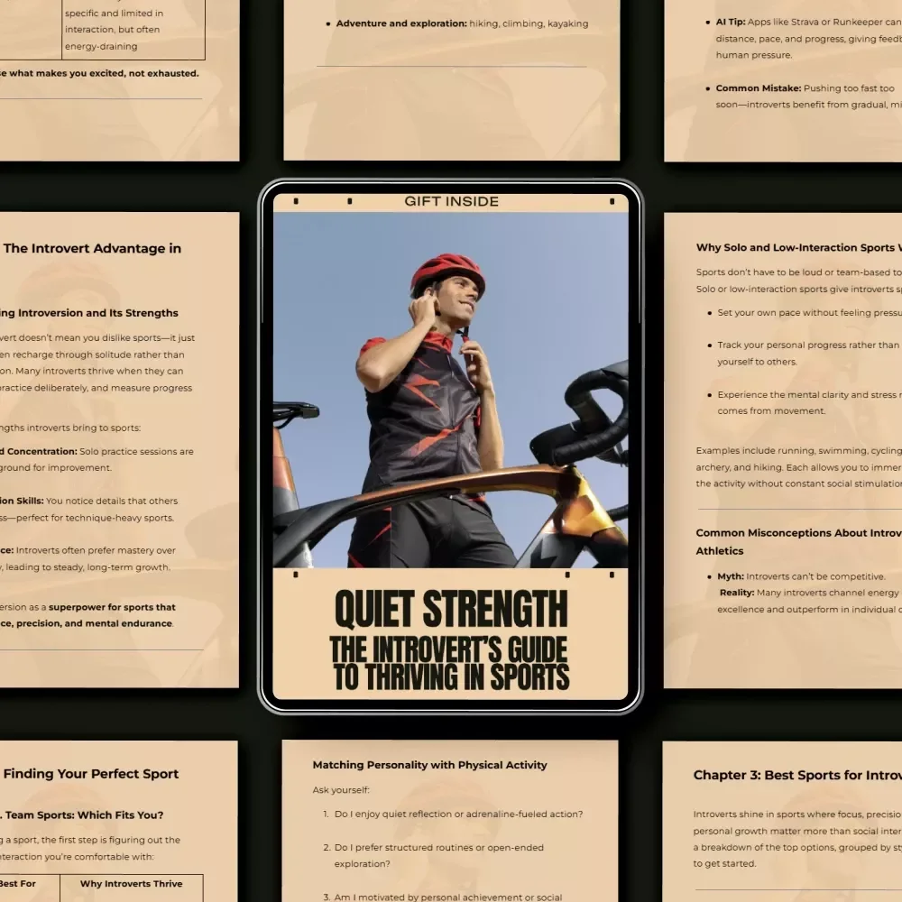 Quiet Strength: The Introvert’s Guide to Thriving in Sports | Ebook on the Best Sports for Introverts, Solo Fitness, Low-Interaction Athletics & Mindful Training