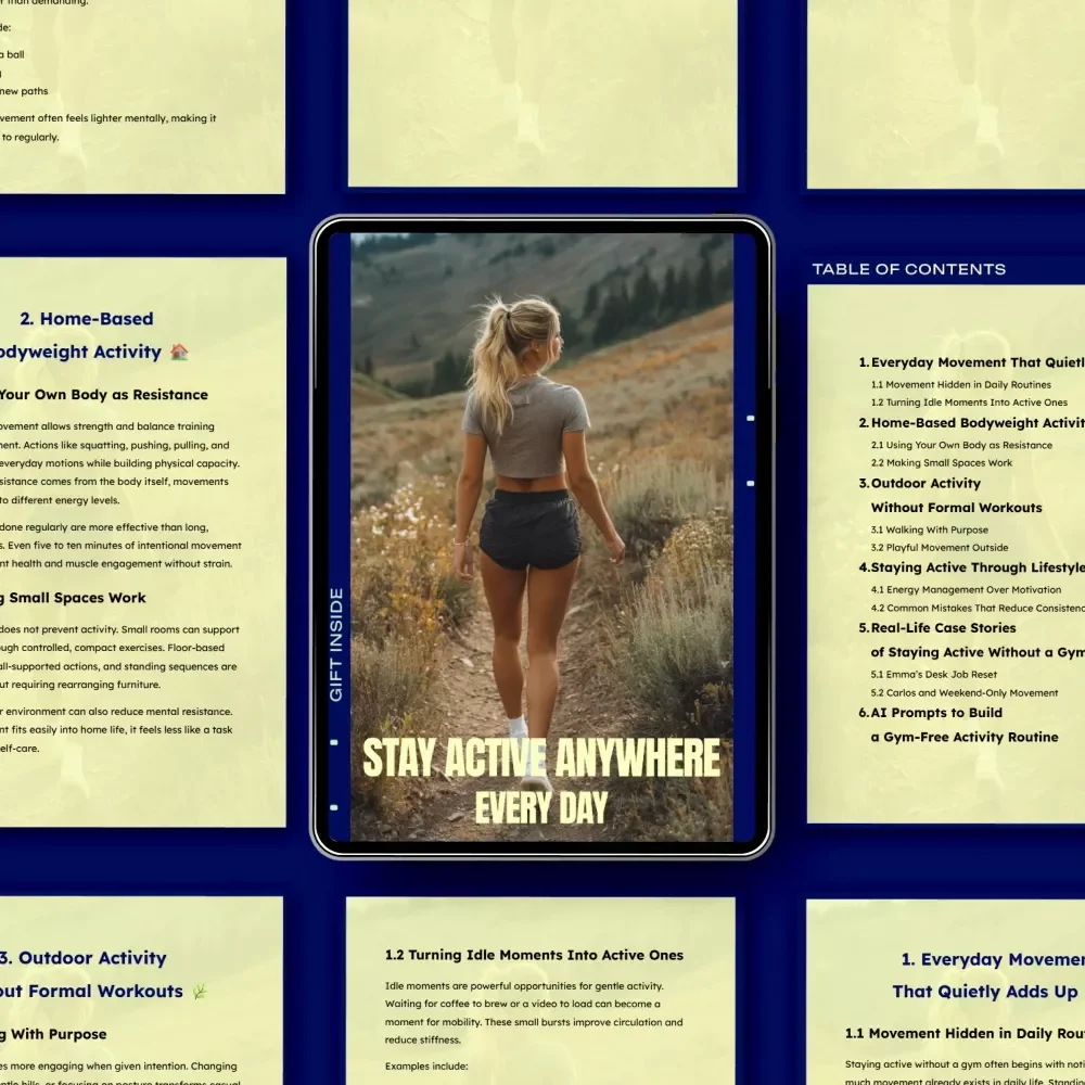 Stay Active Anywhere, Every Day – Digital Download Guide, eBook, Checklist for Home, Outdoor & Lifestyle Fitness