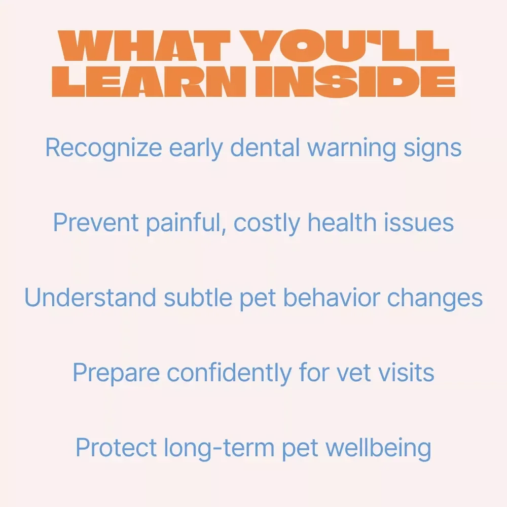 Silent Dental Trouble in Pets | eBook Guide to Early Detection, Vet-Backed Insights & pet dental problems signs Checklist