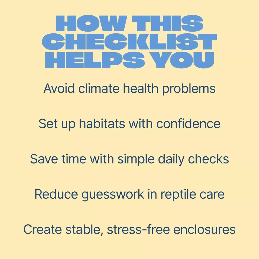 Reptile Climate Fix – Temperature and Humidity for Reptiles Checklist | Easy Habitat Setup Guide for Healthy Reptiles