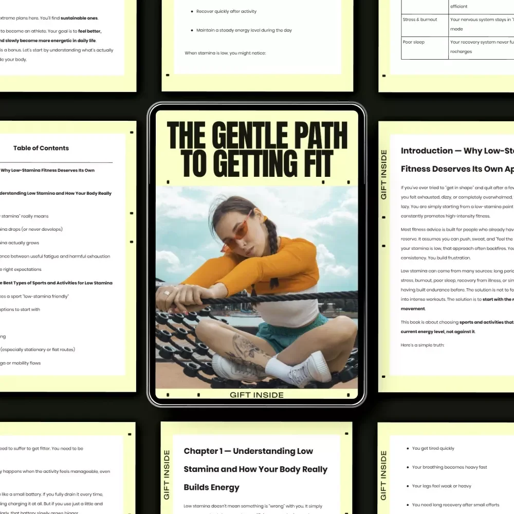 The Gentle Path to Getting Fit – Ebook Guide for Beginners | Discover the best sport for low stamina & Build Energy Without Burnout